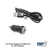 TST TPMS car charger and USB cable power accessories for monitor