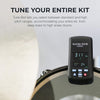 Tune-Bot Studio clip on drum tuner measuring pitch and filtering overtones easily