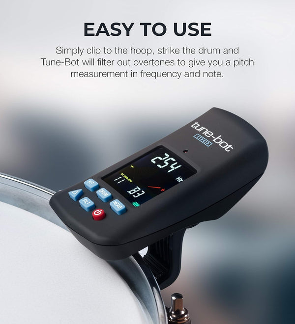 Tune-Bot Studio drum tuner saving pitch settings for consistent drum sound across setups