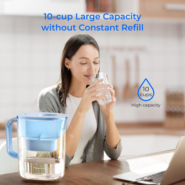 Waterdrop 200-gallon long-life water filter pitcher for clean drinking water