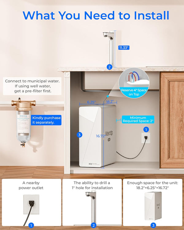 Waterdrop X12 Alkaline Filter modern kitchen water filtration solution