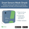 Wireless temperature humidity and barometric pressure sensor with easy setup customizable alerts and water resistant design
