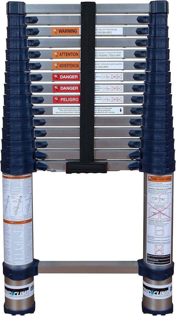 Xtend & Climb 785P Pro telescoping ladder fully extended to 15.5 ft