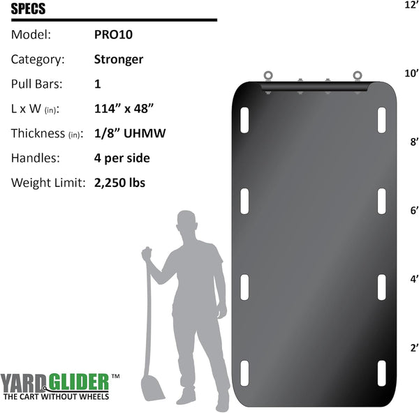 Yard Glider PRO10 heavy-duty glide mat with galvanized cables