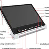 Zoomax Snow 12 video magnifier showing buttons, HDMI ports, USB Type C, and control layout