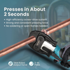Zupper copper crimping tool supporting multiple pipe sizes including 1/2 inch 3/4 inch and 1 inch copper pipes