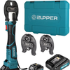 Zupper electric copper crimper tool kit with 18V battery charger pressing jaws and carrying case