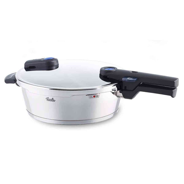 Fissler Vitavit Premium Pressure Skillet 2.7 Quart (Stainless steel) -Made Easyquick Cooking three adjustable cooking levels Include Unique lid positioning aid cooking foods better