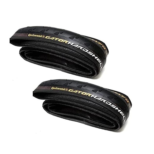 Continental Pack of 2 C1414024 Gator Hardshell Road Bicycle Tire, Folding Bead 120 PSI Max Pressure 700x23 Pair, Puncture Protection Replacement Road/Commuter Tire, Black