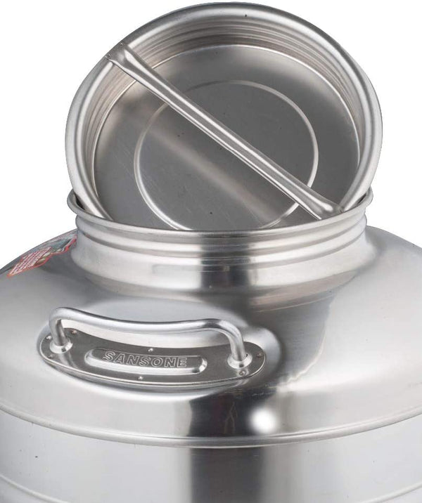 Sansone Stainless Steel Water Dispenser with Spigot, 3.96 gallon, 15 Liters, Silver