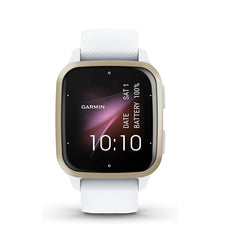 Garmin Venu Sq 2 GPS Smartwatch, All-Day Health Monitoring, Long-Lasting Battery Life, AMOLED Display, Cream Gold and White