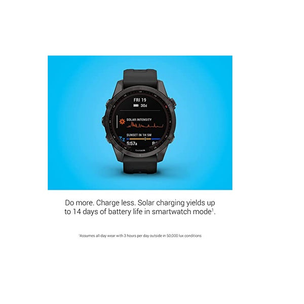 Garmin Fenix 7S Sapphire Solar Adventure Smartwatch with Solar Charging Capabilities