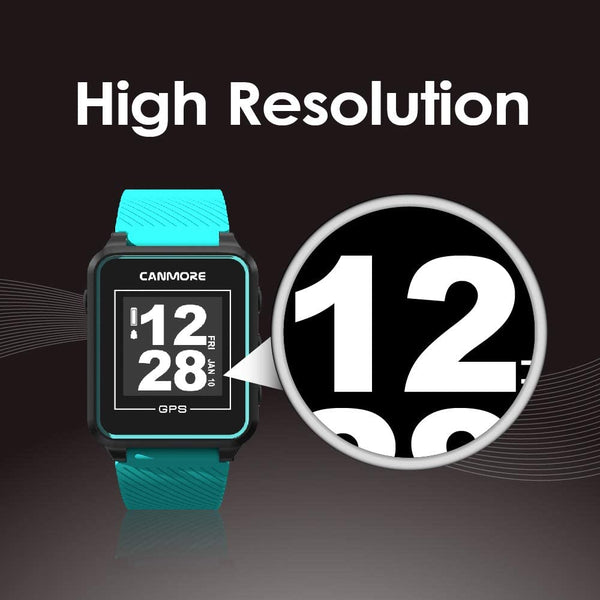 Canmore TW-353 Green LCD Golf GPS Watch | Water Resistant | Preloaded Global Course Data | Support Multi-Language