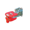 Equipment Lock BRHL Steel Ball and Ring Hitch Lock Durable, Secure Trailer Electro-Plated and Powder Coated Finish - Red