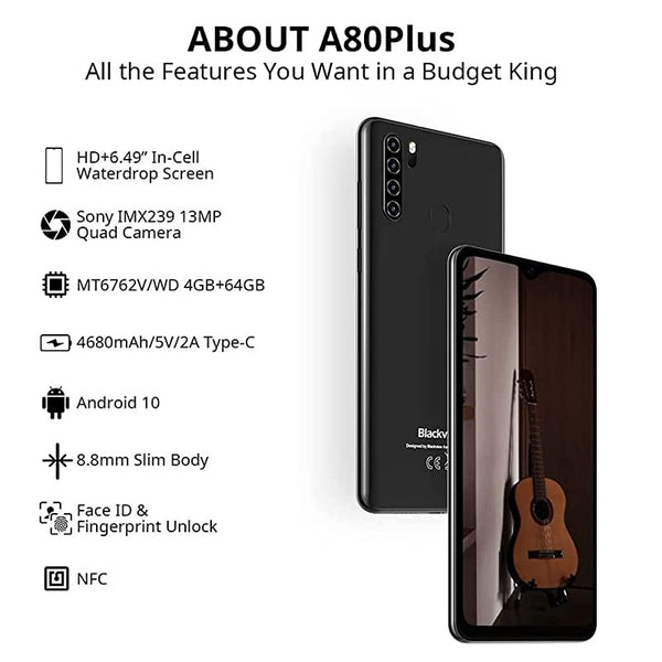 Blackview A80 Plus 4G Unlocked Smartphone Phones (4GB+64GB) 6.49