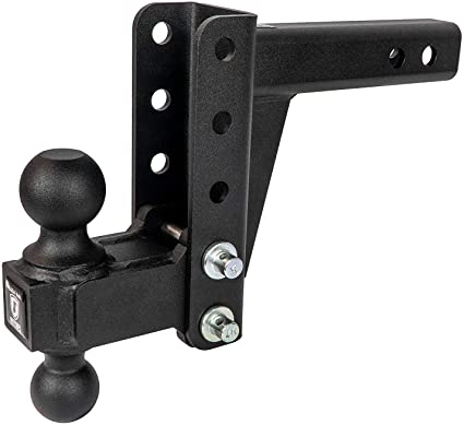 BulletProof Hitches 2.0" Adjustable Medium Duty (14,000lb Rating) Trailer Hitch with 2" and 2 5/16" Dual Ball (Black Textured Powder Coat)
