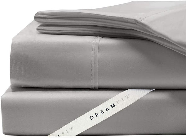 Dreamfit Grade 5 Natural Bamboo Cooling Sheet Set 100% Made in the USA (Grey, Queen)