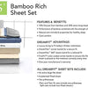 Dreamfit Grade 5 Natural Bamboo Cooling Sheet Set, 100% Made in the USA. (Ecru, Queen)