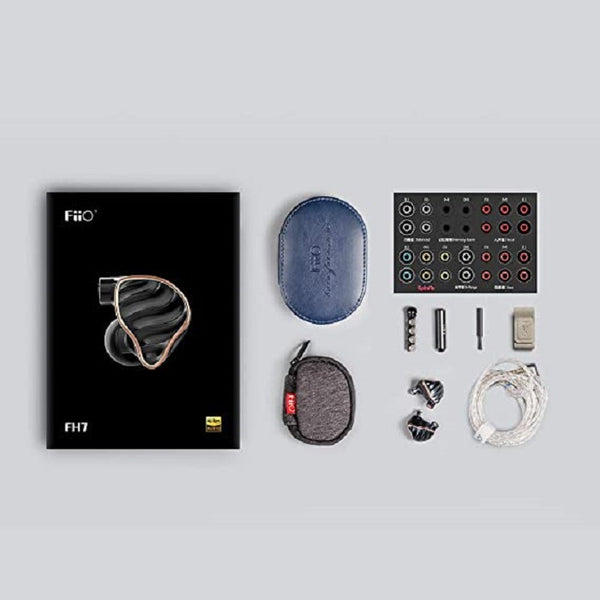 FiiO FH7 5-Drive (1DD + 4BAs) Hybrid in-Ear Earphones/Headphones with DIY Sound Filters,High Fidelity for Smartphones/PC/Tablet (Black)