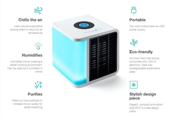 Evapolar evaLIGHT Personal Evaporative Air Cooler and Humidifier, Portable Air Conditioner, Blue