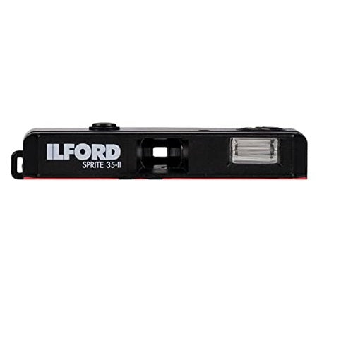 Ilford Sprite 35-II Reusable/Reloadable 35mm Analog Film Camera (Red and Black)