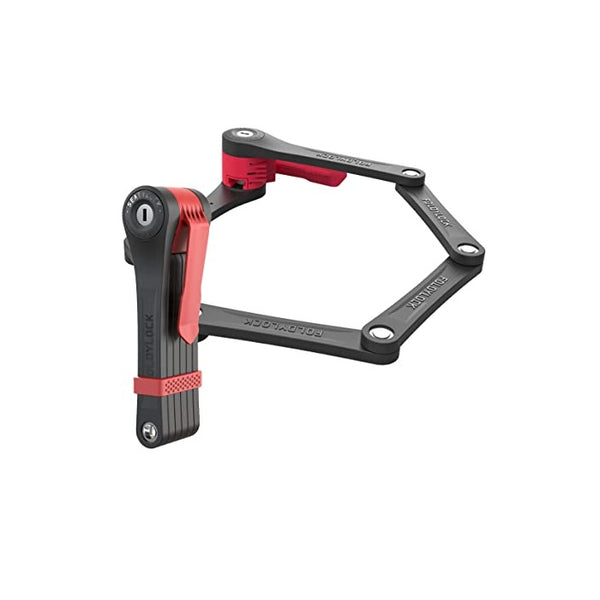 FoldyLock Clipster Folding Bike Lock - Award Winning Wearable Compact Bicycle Lock - Ultra Sleek Lightweight Smart Bike Security Accessory with Key Set for Bikes E Bikes and Scooters