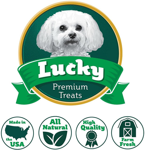 Lucky Premium Treats Healthy Chicken Wrapped Rawhide Dog Treats, All Natural Gluten Free Dog Treats for Small Dogs, 150 Chews