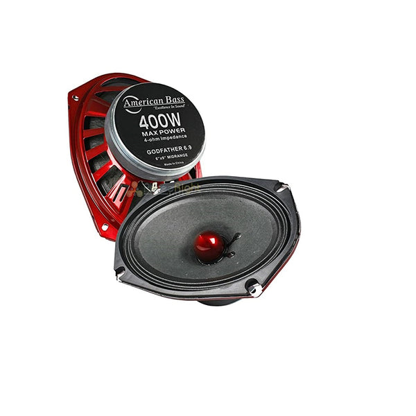 American Bass Godfather 6 x 9 Inch 4 Ohm Impedance 400 Watt Max Power Midrange Performance Output Loud Speaker with 98 Decibel Sensitivity