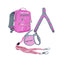 MDXONE Kids Snowboard Ski Harness Trainer with Retractable Leash and Absorb bungees Pink