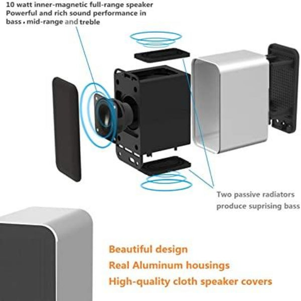 KEiiD PC Computer Speaker Compact Bluetooth Stereo System Built-in Bluetooth 5.0 Receiver