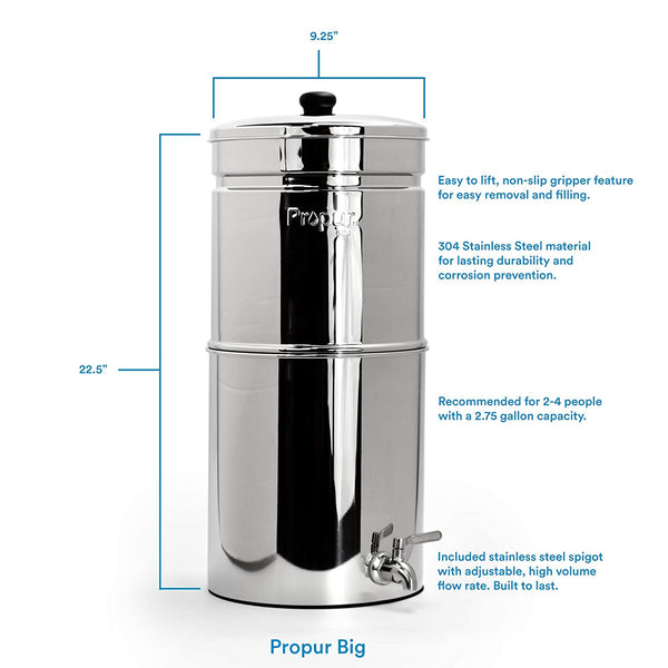 ProPur Big Stainless Steel Water Purification + 2 New ProOne G 2.0 7