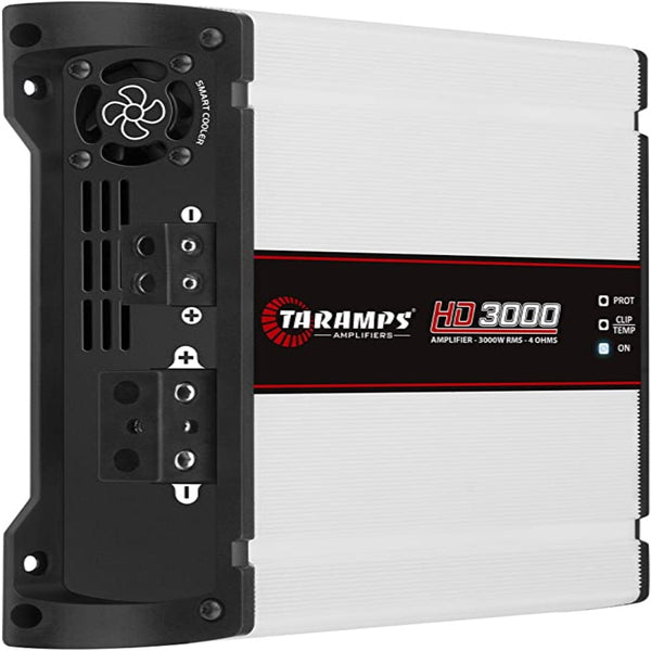 Taramps 900890 Class D HD 3000 Watt RMS 4 Ohms Automotive Sound Systems Mono Full Range Speaker Amplifier with Built In Thermal Management Fan
