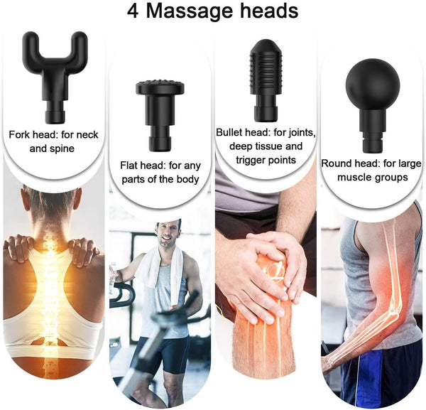 [Third Generation]Youlisn Hand Held Deep Tissue Massager, Portable Rechargeable Cordless Electric Vibration Therapy Muscle Massager Gun for Back, Neck, Shoulder, Leg, Foot, Body Pain Relief