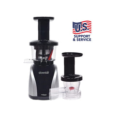 Tribest Slowstar Vertical Slow Juicer and Mincer SW-2020, Cold Press Masticating Juice Extractor in Silver and Black