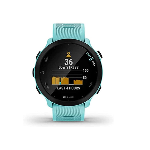 Garmin Forerunner 55, 010-02562-02 GPS Running Watch with Daily Suggested Workouts, Up to 2 Weeks of Battery Life, GPS Time Sync, Automatic Daylight, Aqua