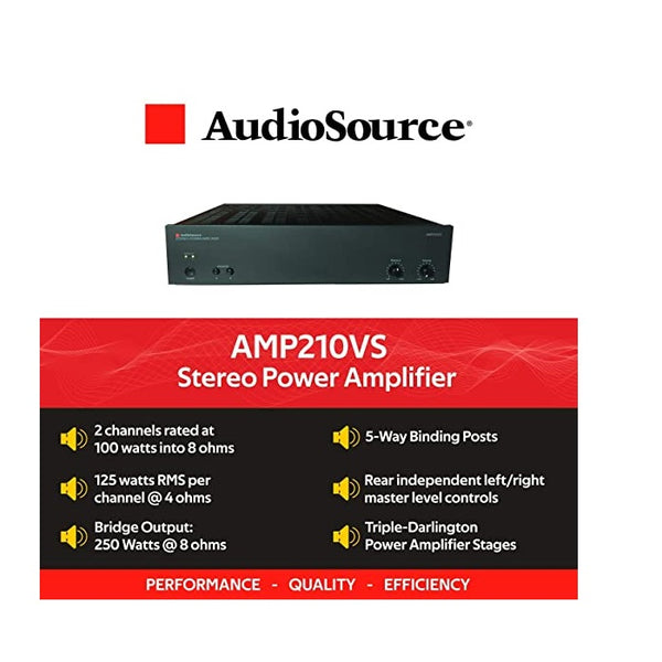 AudioSource Analog Amplifier, Stereo Power A Amplifier AMP210VS for Home Sound Systems