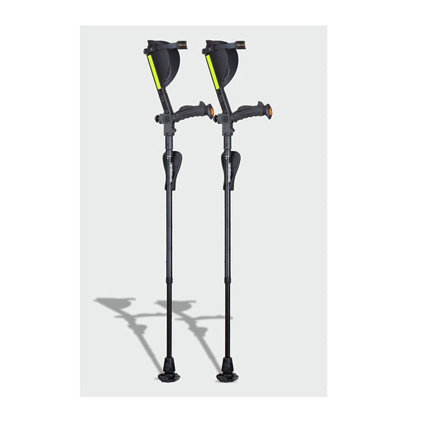 Ergobaum® Prime7TH Generation by Ergoactives. 1 Pair (2 Units) of Ergonomic Forearm Crutches - Adult 5' - 6'6'' Adjustable (Gray)