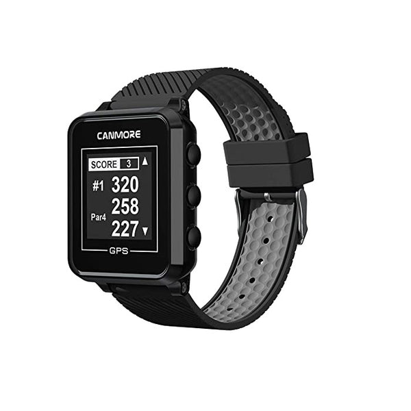 Canmore TW-353 Black LCD Golf GPS Watch | Water Resistant | Preloaded Global Course Data | Support Multi-Language