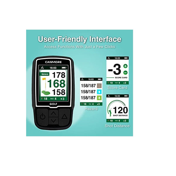 Canmore HG-200 Handheld Golf GPS Device | Water Resistant | Preloaded 40,000+ Global Course Data |Support Multi-Language