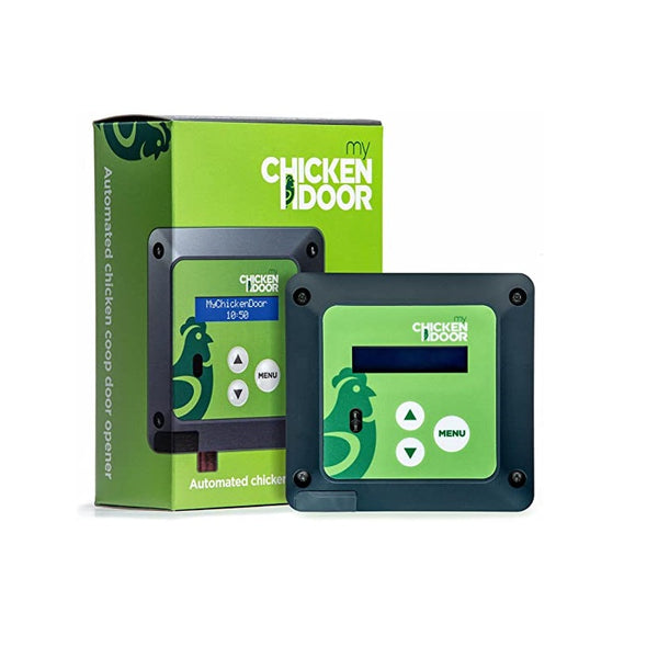 My Chicken Door – New for 2021 - Self-Calibrating, Automatic Coop Opener/Closer with Light Sensor and Timer, Operates to -10, Lifts up to 1kg (2.2lb)