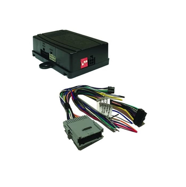 CRUX SWRGM-48 radio replacement interface retains Steering Wheel Control functionality and factory Chime features on select GM Class II vehicles with Bose Amplified & Non-Amplified Systems (2002-2013)