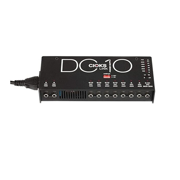 CIOKS DC10 Link 9V, 12V, 24V DC Universal Power Supply with 10 Isolated Outputs and 17 Flex Cables for Effect Pedals - Compatible with Radial Tonebones, EHX, Line 6 M9, Blackstar Overdrives, and more