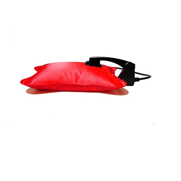 Happy Heat Electric Hot Water Bottle Rechargeable Heating Pad, Portable Hot Water Bag, Soft Fleece Cover, Red