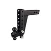 BulletProof Hitches 2.5" Adjustable Heavy Duty (22,000lb Rating) Trailer Hitch with 2" and 2 5/16" Dual Ball (Black Textured Powder Coat, Solid Steel)