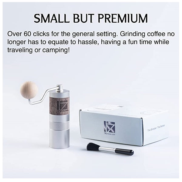 1Zpresso Q2 Portable Mini Slim Plug in Fit Manual Coffee Grinder With Assembly Stainless Steel Conical Burr Bundle With Manual Numerical Adjustable