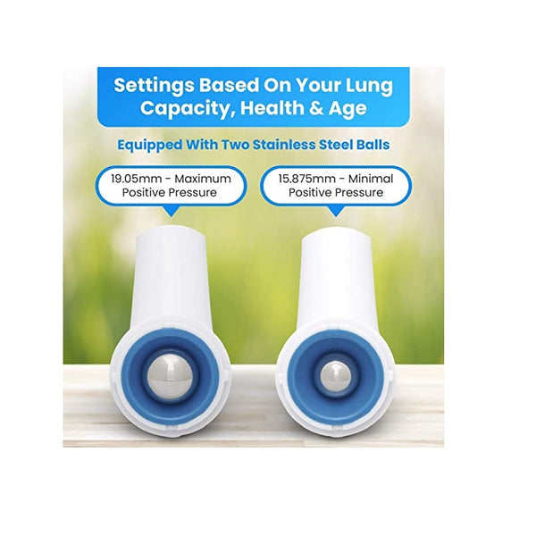 Natural Lung Exerciser & Mucus Removal Device - Naturally Clear Mucus from Airways & Improve Lung Capacity with This OPEP Respiratory Breathing Exercise Device - Made in Australia – White
