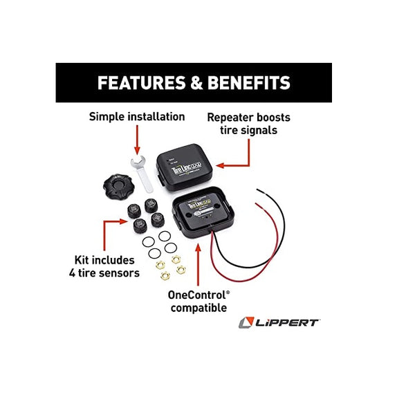 Lippert Tire Pressure and Temperature Monitoring System for RVs (TPMS) with Tire Sensors