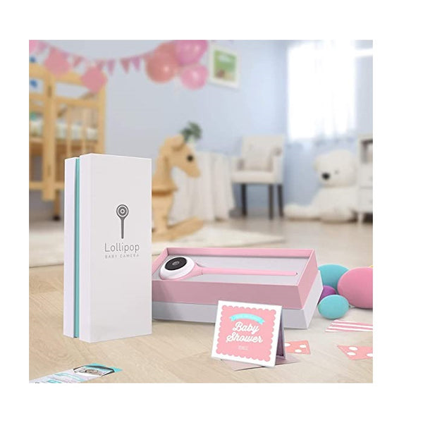Lollipop Baby Monitor with True Crying Detection- Smart WiFi Baby Camera with Video, Audio and Sleep Tracking (Cotton Candy)