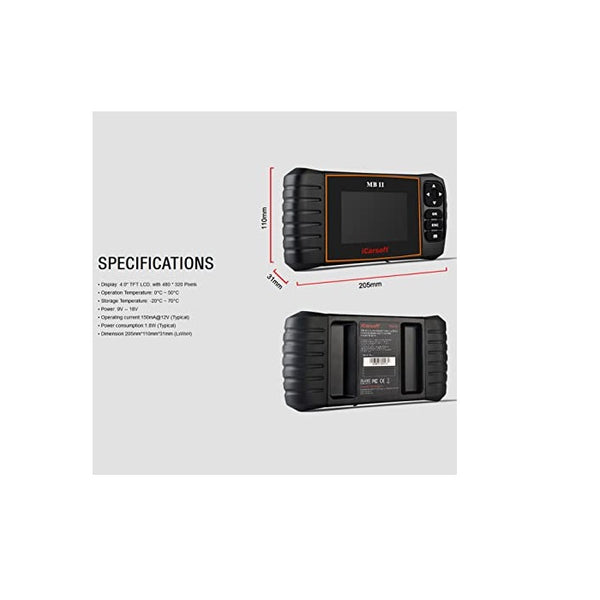 iCarsoft MBII for Mercedes Benz/Sprinter/Smart Professional Diagnostic Tool Scanner ABS,SRS ect