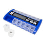 MedQ Daily Pill Box Reminder with Flashing Light and Beeping Alarm Includes Bonus Liberty Pill Keychain (Blue)